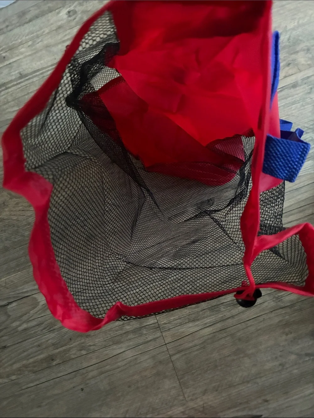 Red and Black Mesh Storage Bag